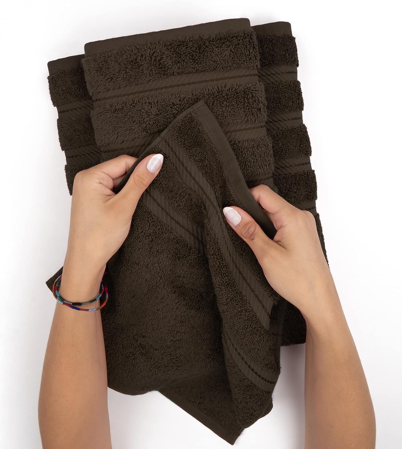 American Soft Linen Luxury 4 Piece Bath Towel Set, 600 GSM 100% Cotton Turkish Bath Towels for Bathroom, 27x54 in Extra Large Bathroom Shower Towels, Brown