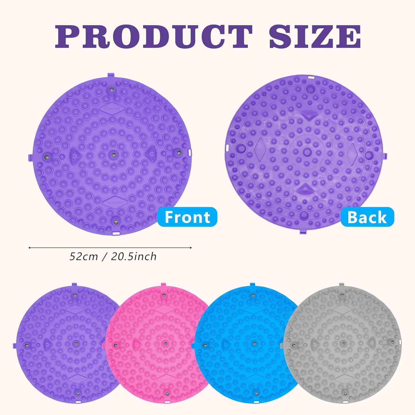 Multi-Purpose Foot Massage Mat with Reflexology Nodes & Magnetic Therapy, Relieve Stress, Improve Circulation, and Enhance Relaxation (Blue)