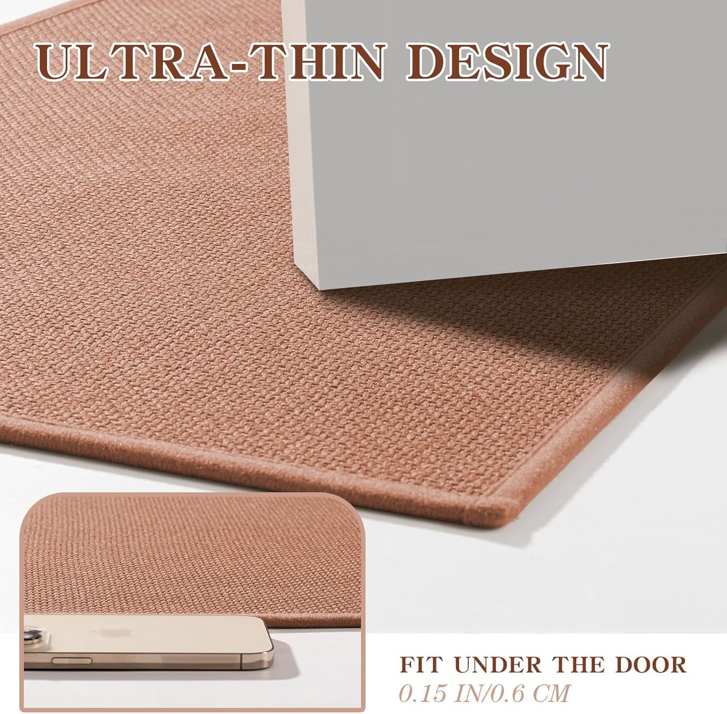 chakme Bathroom Rugs Mat 59x24, Ultra Thin Non Slip Bath Mat Large Quick Dry Absorbent Bath Mat for Bathroom, (Dark Pink, 59"x24")