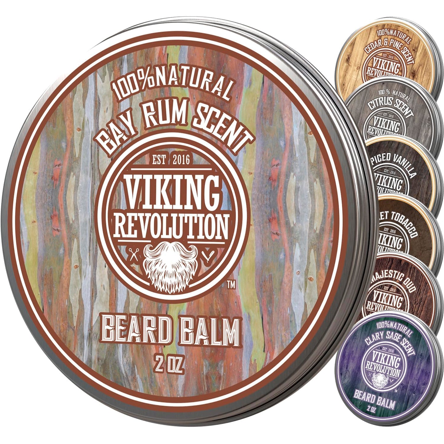 Viking Revolution Bay Rum Beard Balm - Beard Butter with Argan Oil & Jojoba Oil - Softener, Moisturizer & Wax for Men (2oz, 1 Pack)
