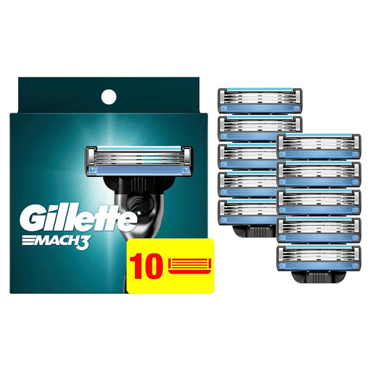 Gillette Mach3 Razor Refills for Men, 10 Razor Blade Refills