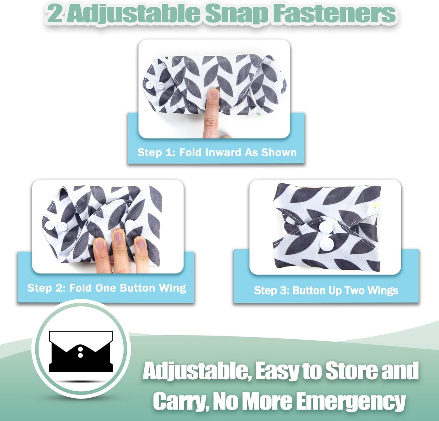 wegreeco Reusable Menstrual Pads - Reusable Sanitary Pads | Reusable Panty Liners | Soft Cloth Menstrual Pads - 6 Pack with 1 Cloth Mini Wet Bag (Medium, Luxury)