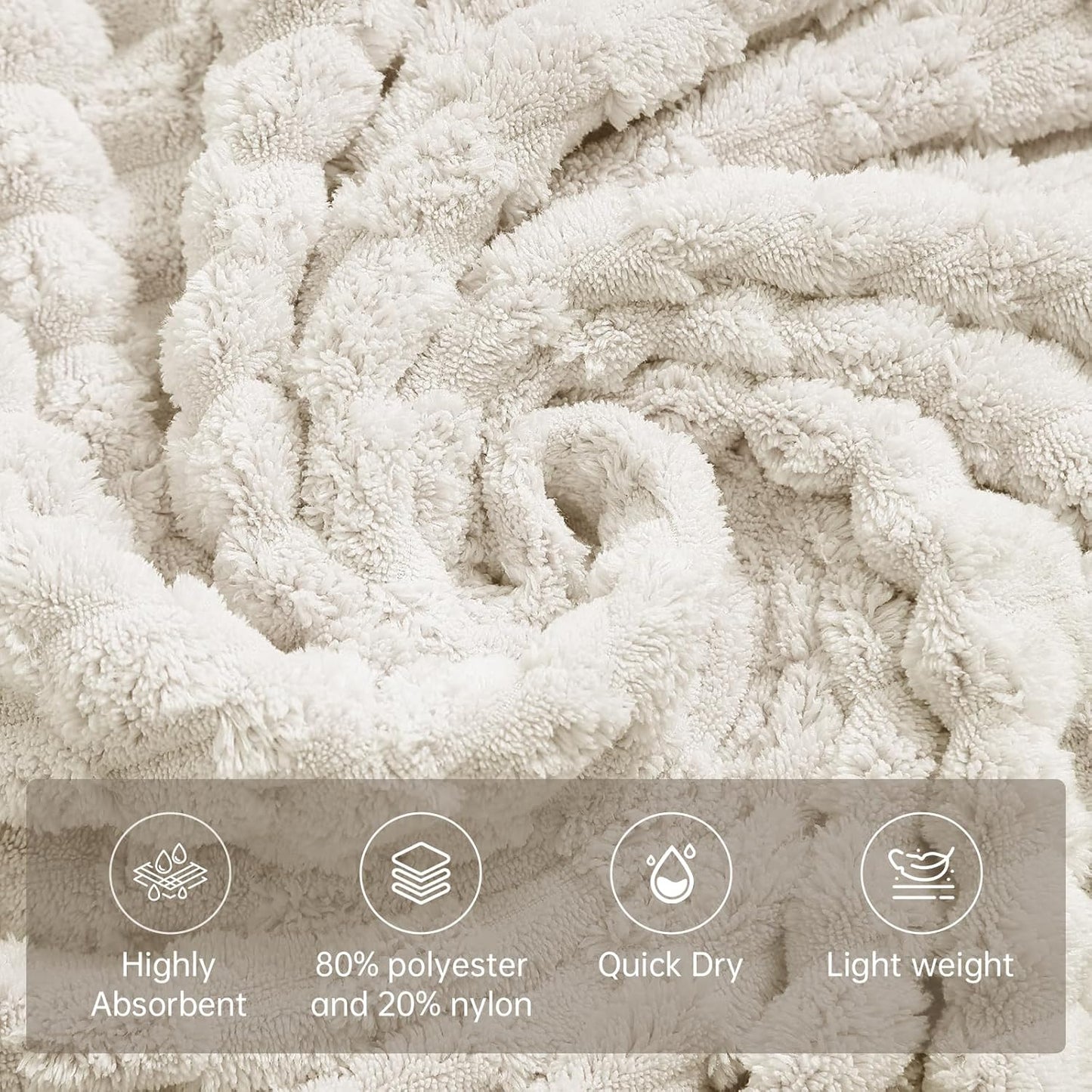 Extra Large Bath Towel Set of 6 (40"x80"),Oversized Bath Sheet Super Soft Highly Absorbent Microfibers Quick Dry Luxury Shower Towel for Bathroom Spa Gym Hotel Yoga (Cream, 6Piece)