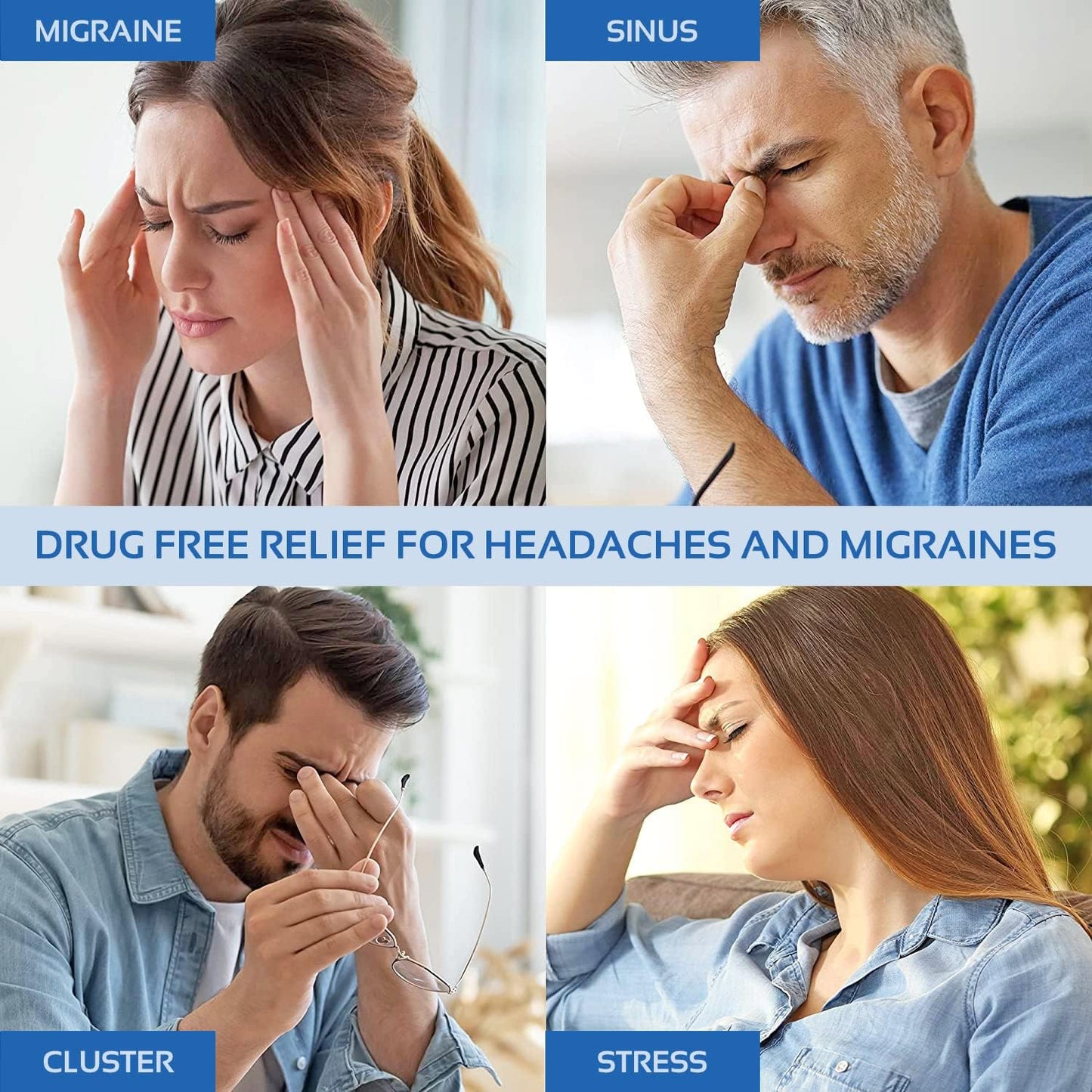 Migraine Relief Cap Ice Head Wrap Headache and Migraine Hat | Headache Relief with Hot/Cold Gel Head Ice Pack with Face and Eye Headache Mask Compress - Grey