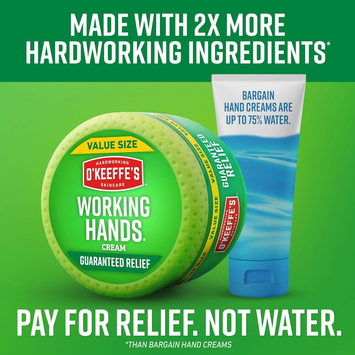 O'Keeffe's Working Hands Hand Cream for Extreme Dryness - 6.8 oz Value Size Jar (1 Pack) - Repairing Skincare for Cracked, Dry Hands