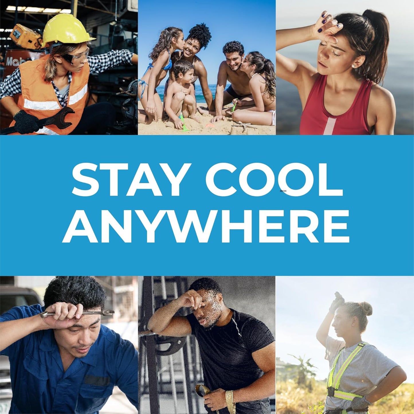 SHAKEitCOOL Original Cooling Towel – Be Cool in Style - Heat Relief, Soft, Lightweight, Sun Protection, Easy Clean - Perfect for Biking, Hiking, Running, Yoga, Golf, Gym, Baseball - Stars & Stripes