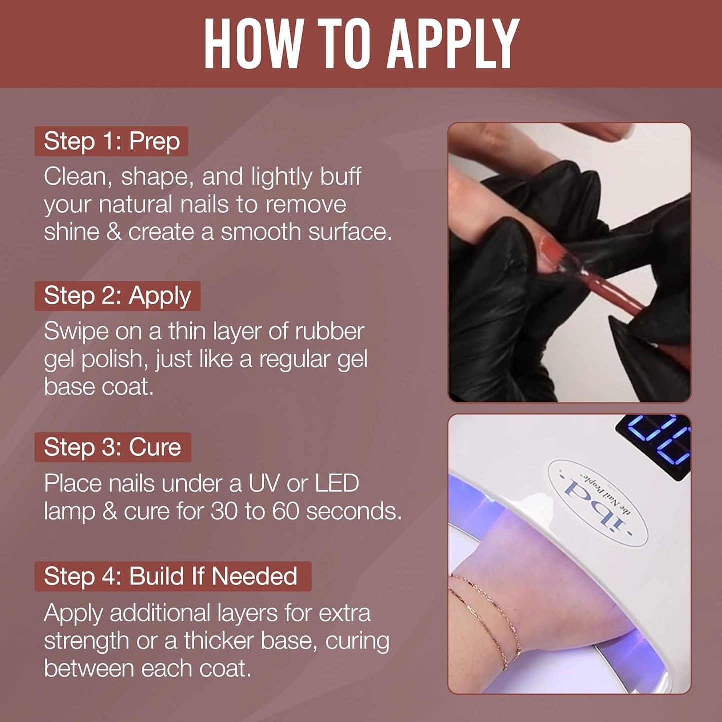 IBD Rubber Gel Polish - Warm Pecan, LED/UV Soak Off Builder Gel for Nails, Strengthening Base Coat for Nail Polish & Extensions, 0.5 fl oz