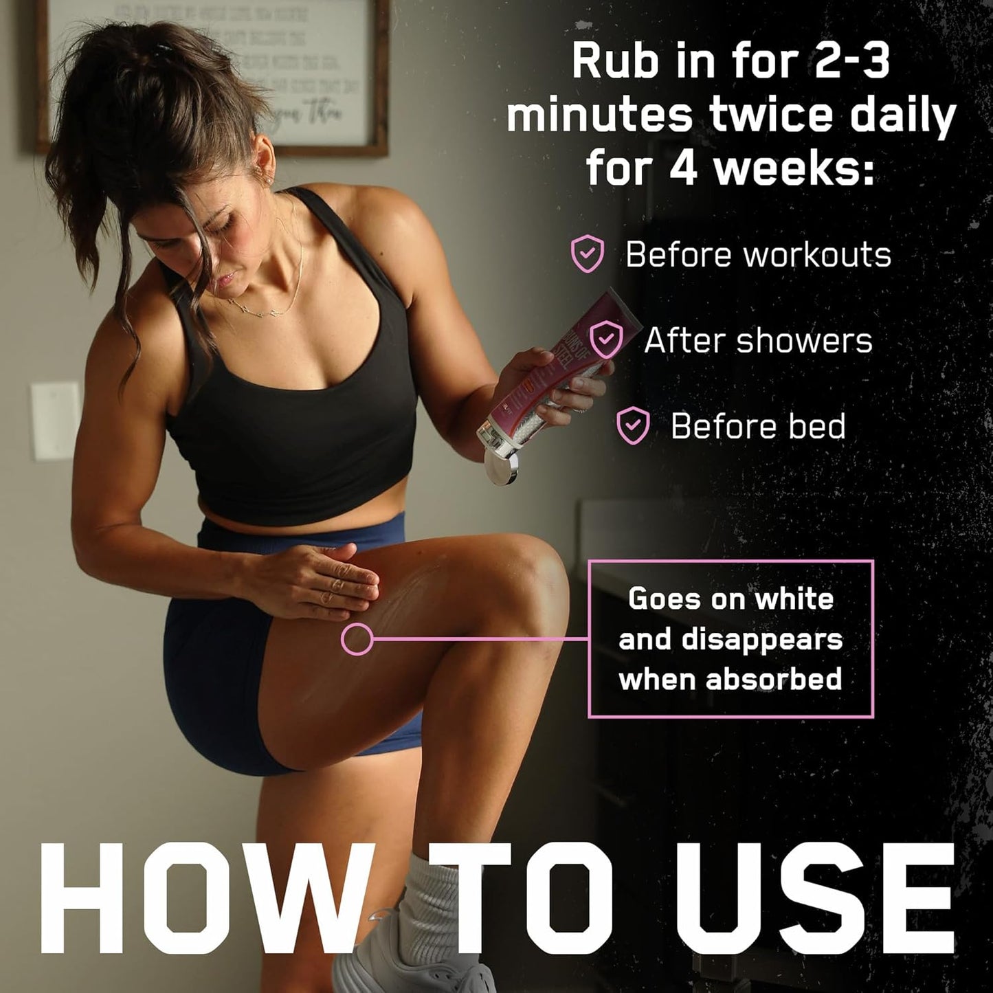 SteelFit Maximum Toning Cellulite Cream, Buns of Steel - Skin Firming & Tightening Body Lotion with Caffeine for Stretch Marks - Anti-Cellulite Remover Treatment for Booty, Thighs, Legs & Glutes