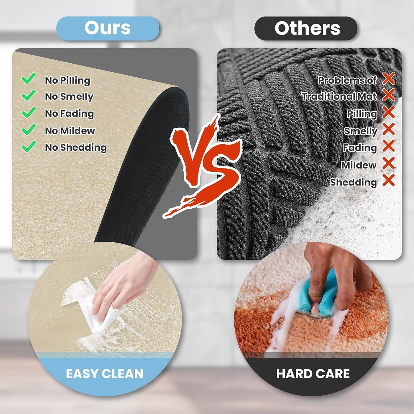 Diatomaceous Earth Bath mat Bathroom Rugs Super Absorbent Quick Dry Non Slip Bath Mat Thin Bathroom Floor Mats Fit Under Door-Shower Rug for in Front of Bathtub Shower, Coffee, 19.6"x31.5"