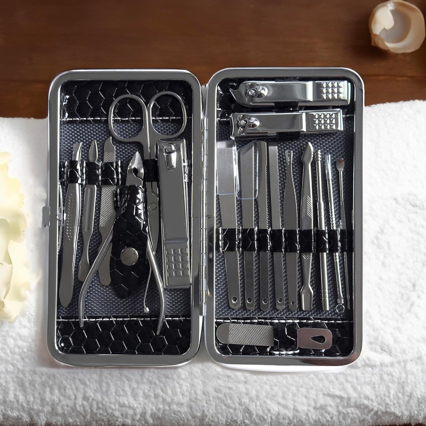 Nail Clippers Set - Fingernail and Toenail Clipper Cutters, Manicure Pedicure Kit - 18 Pieces Stainless Steel Professional Grooming Kits - Manicure Kit for Women and Men