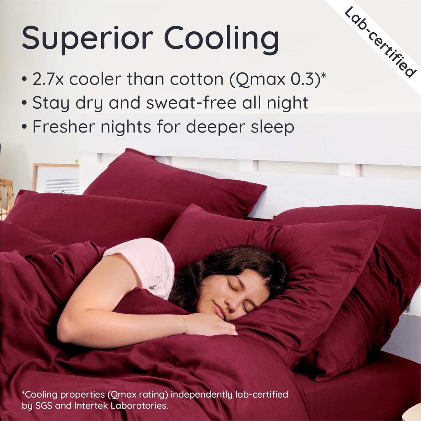 Bambaw 100% Viscose Derived from Bamboo Pillowcases Standard Size – Set of 2 Cooling Pillow Cases for Hot Sleepers with Envelope Closure, Breathable & Super Soft Pillow Cases Standard Size (Burgundy)