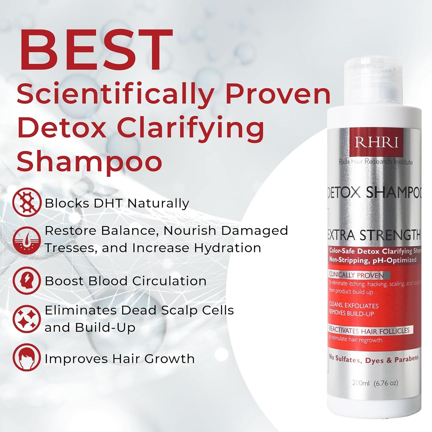 Detox Shampoo For Product Build up, Detoxify & Regrow with Our Clarifying Shampoo - Nourishes Follicles, Soothes Scalp Irritation - For All Hair Types