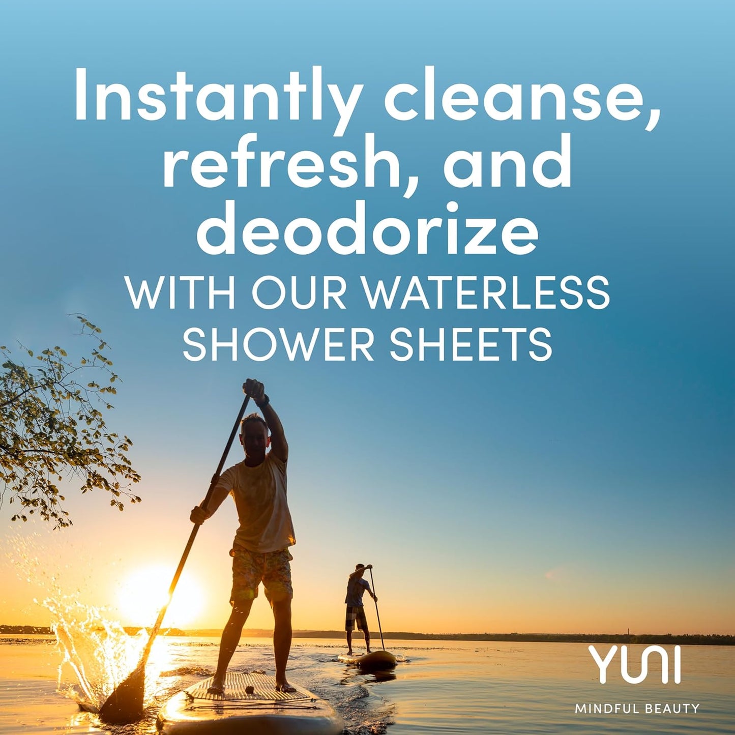 YUNI Beauty Large Body Wipes (Unscented, 12 Count) Super Soft Moist Showerless that Cleanse & Deodorize - On-the-Go Waterless Body Cleanser - Biodegradable Individually Wrapped Wipes for Travel