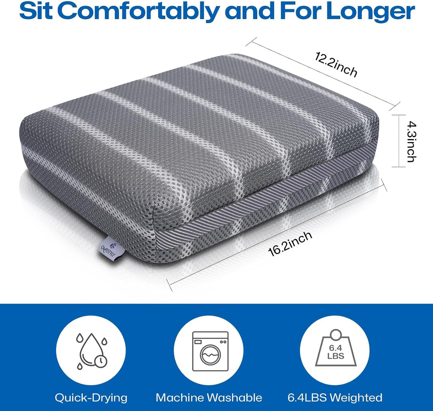 Hot Tub Cushion Pillow for Indoor or Outdoor Use, 16 x 12 x 4.3 Inche Weighted Spa Pillow with Washable 4D Mesh Cover & Non-Slip Micro Dot Bottom, Hot Tub Accessories for Adults,Quick Dry, Grey