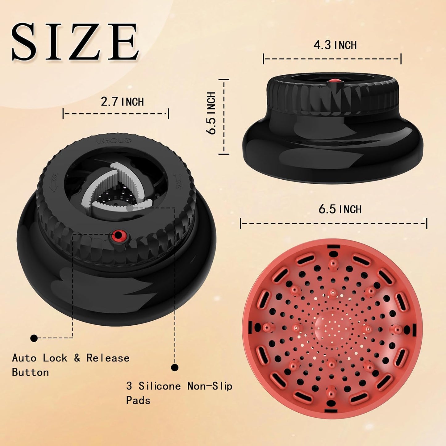 Universal Portable Blow Dryer Diffuser for Curly and Natural Wavy Hair, Hair Dryer Diffuser for Curly and Natural Wavy Hair (Black&Red)