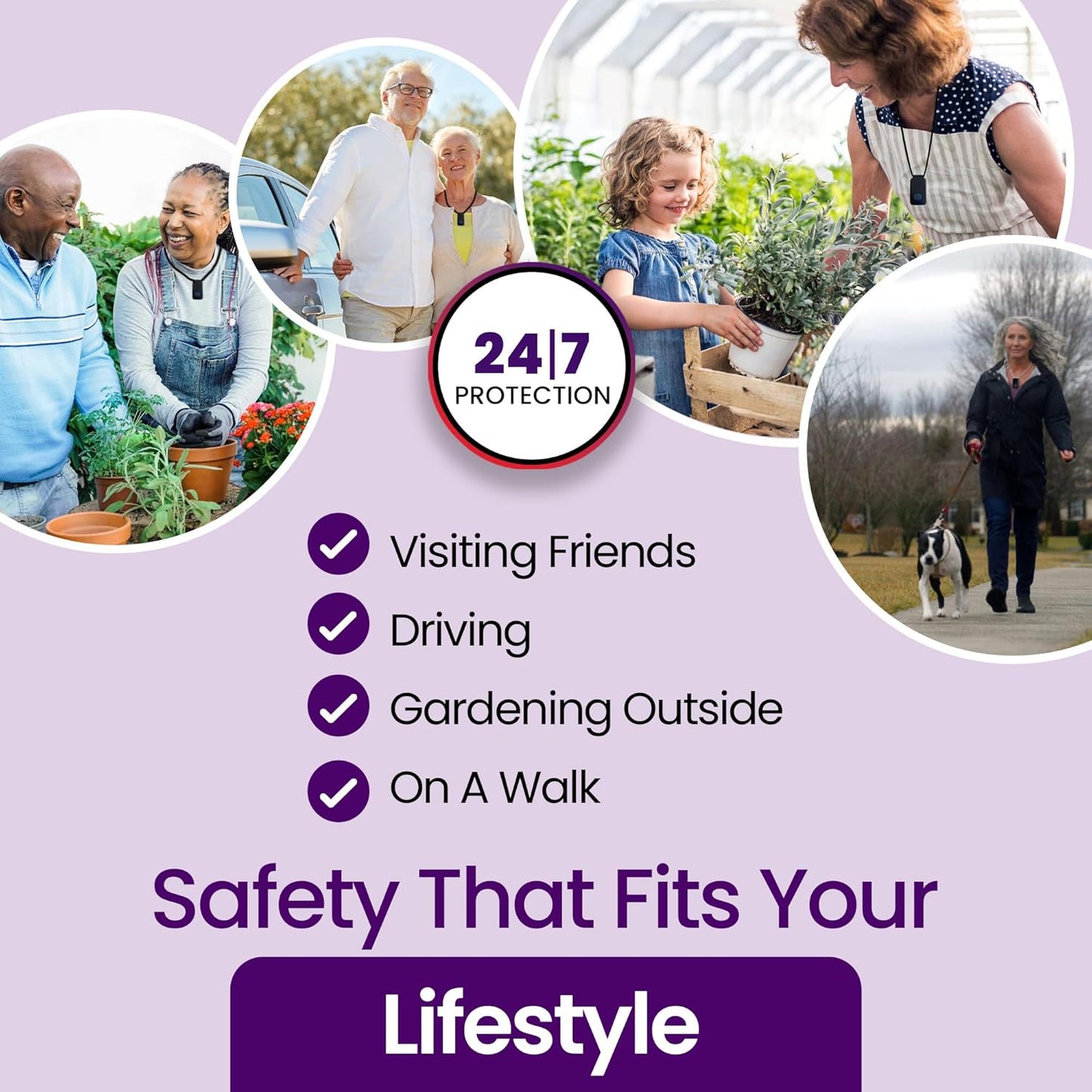 Medical Guardian MGMini | Medical Alert Device for Seniors | Water-Resistant, Emergency Call Button, 24/7 Monitoring, Step Counter, GPS Tracking | Monthly Subscription Required | Black