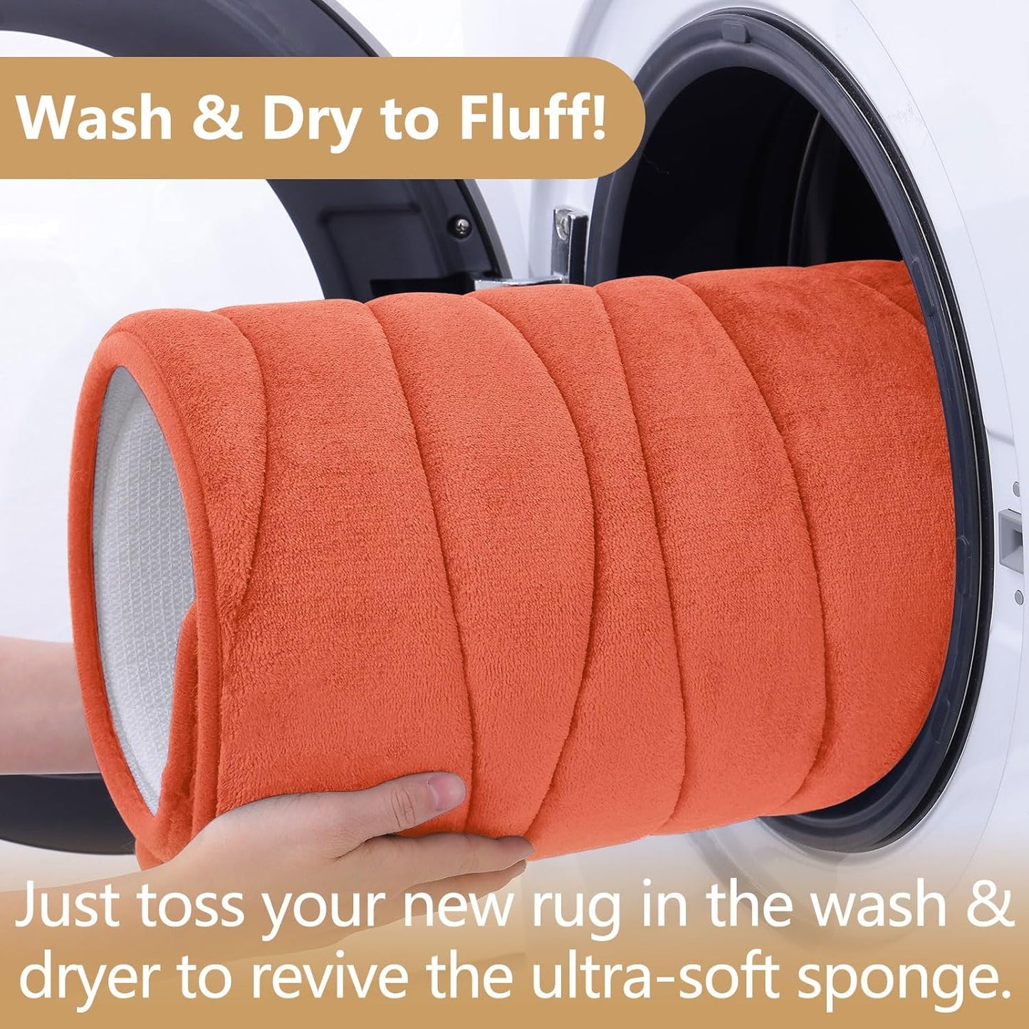 Buganda Memory Foam Bathroom Rug Mat 47x17, Extra Soft and Absorbent Bath Mats, Non-Slip and Machine Washable Bath Rugs for Bathroom Floor,Tub and Shower, Coral