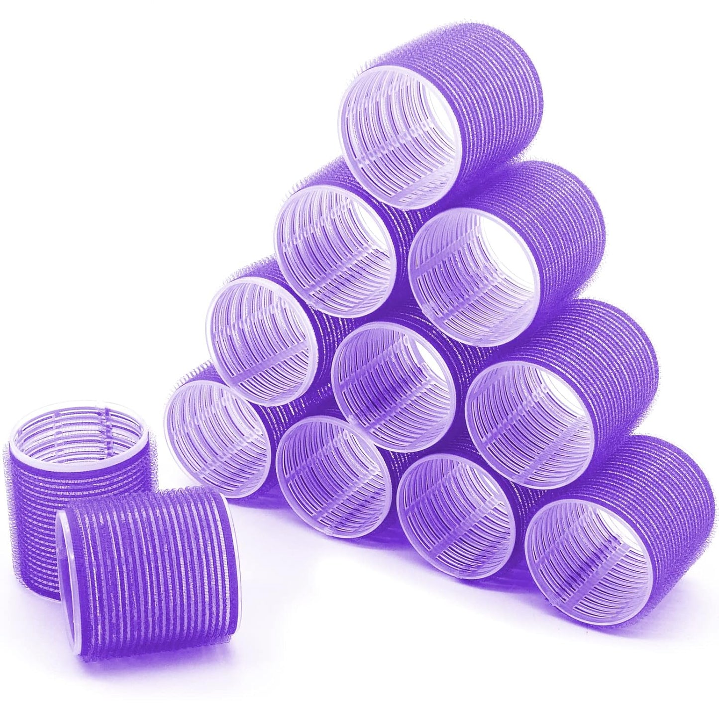 Hair Rollers, 12 Pack Self Grip Salon Hairdressing Curlers, Hair Roller Sets, Hair Curlers, DIY Curly Hairstyle, Colors May Vary, Super Jumbo