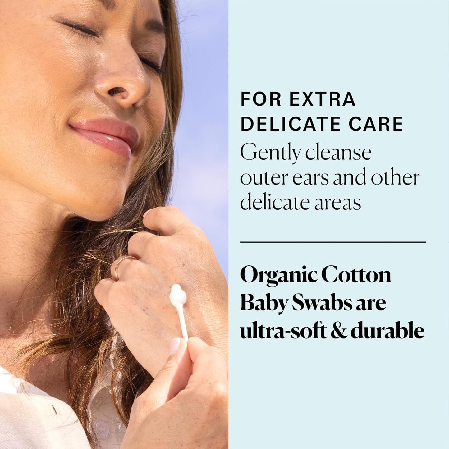 Sky Organics - Organic Baby Cotton Swabs, 180 ct. - Ultra Soft Baby Safe Tips - Strong & Durable - Hypoallergenic - Chlorine Free - Natural, Vegan & Cruelty Free - Skin Care & Baby Care