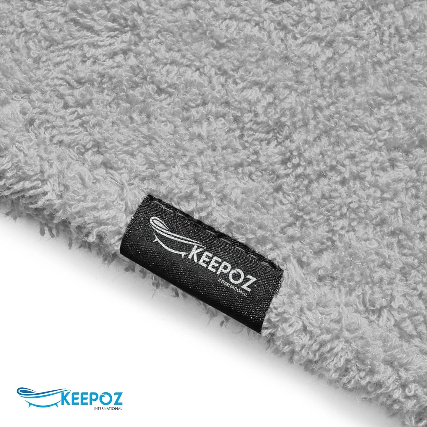 KEEPOZ Hair Towel Wrap Quick Dry 100% Cotton Super Absorbent Turban Head Wrap for Women with Button, Non Microfiber Anti Frizz Hair Products, Hair Cap for Curly, Long Hair (Grey, 1 Pc)