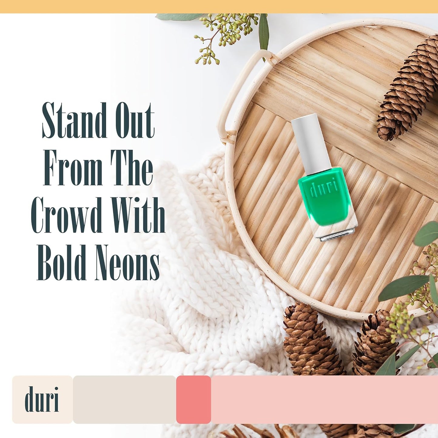 duri 157N Electric Glow - Neon Green Nail Polish, Matte Finish, Quick Drying, 0.45 Fl Oz