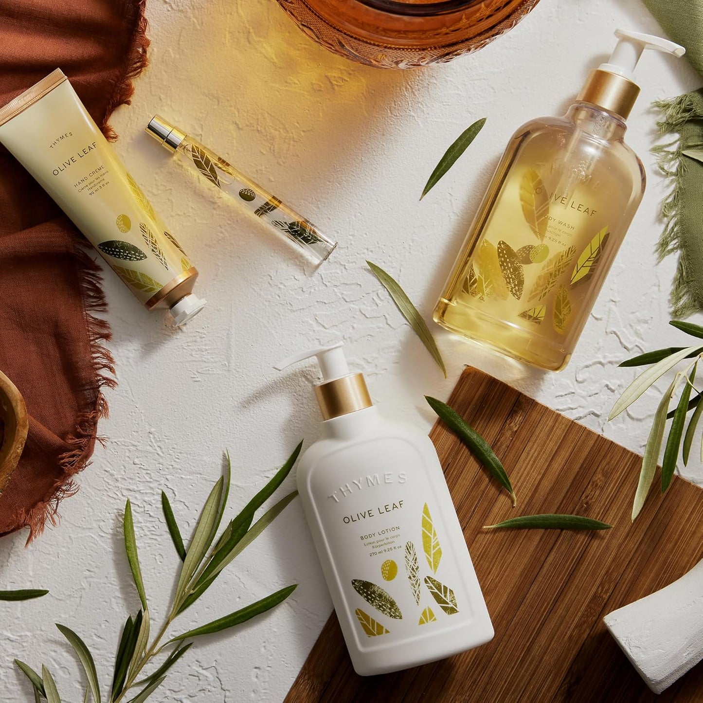 Thymes Moisturizing Body Wash with Pump - Body Soap - Bath Products - Skin Care - Liquid Soap with Notes of Sardinian Laurel Leaf, Lavender Flowers, Patchouli, & Balsam (Olive Leaf, 9.25 fl oz)