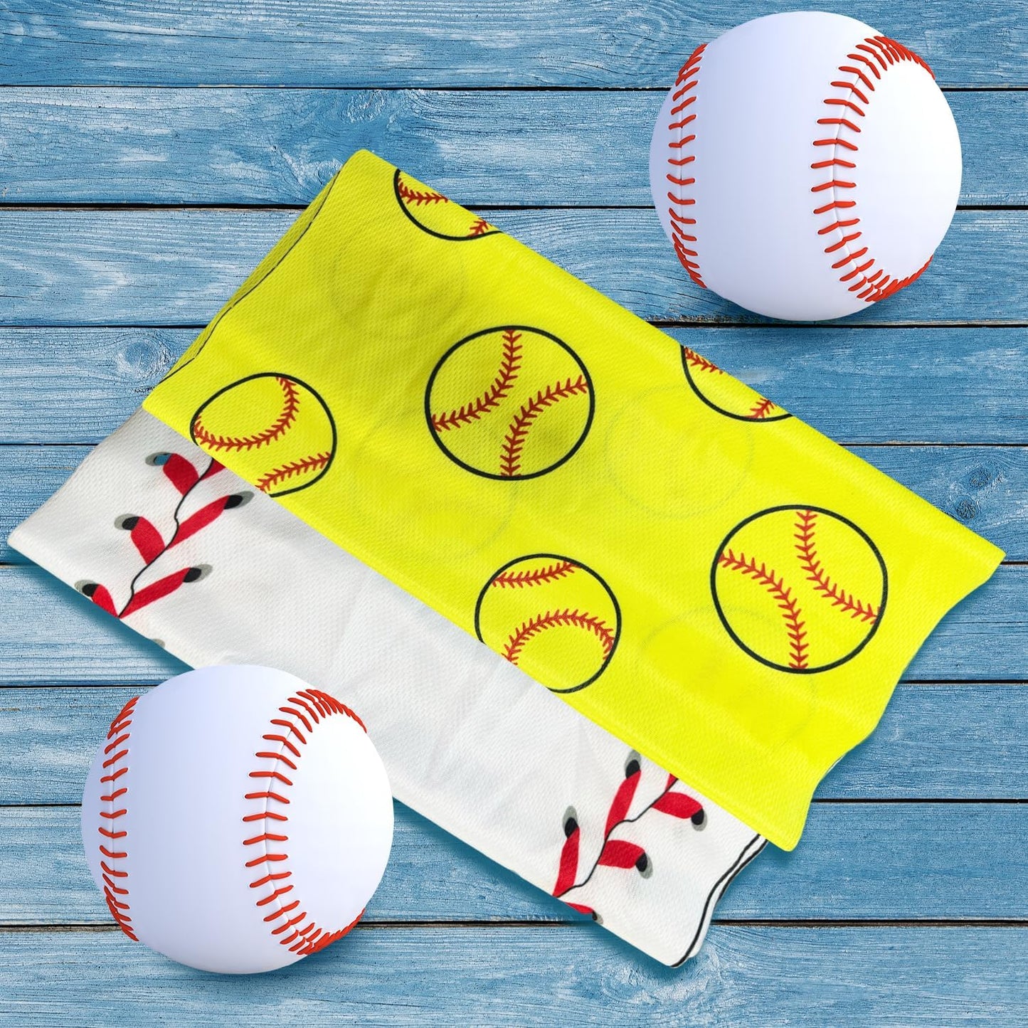 OPSO Softball Cooling Towel Set, 40 x 12 inches, 12 Pack, Microfiber Sports Towels for Baseball, Soccer, Golf LCE Towel Microfiber Sports Towels for Player (Softball 5)