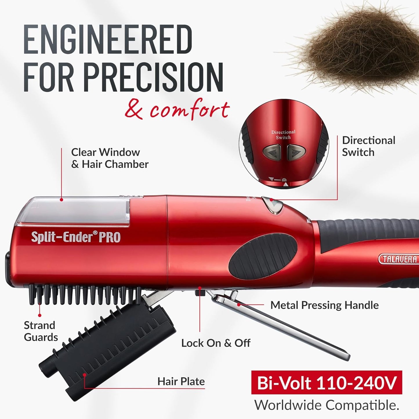 Split-Ender PRO - Professional Hair Trimmer with Charging Station, Automatic Split End Remover for Frizzy, Dry, Damaged, Colored, Broken, Curly, Straight or Bleached Hair Types, Hair Styling Tool