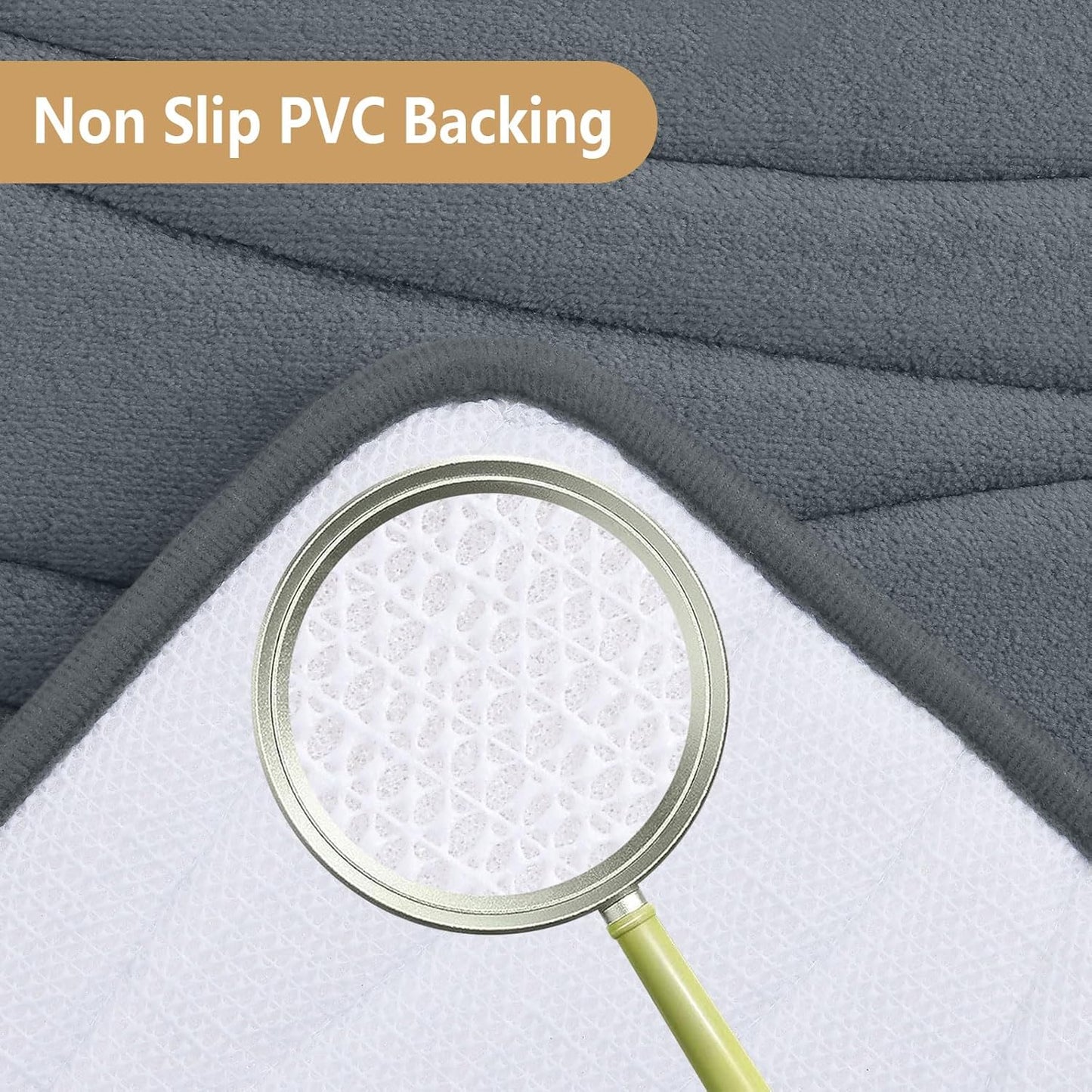 Buganda Memory Foam Bathroom Rug Mat 59x20, Extra Soft and Absorbent Bath Mats, Non-Slip and Machine Washable Bath Rugs for Bathroom Floor,Tub and Shower, Dark Grey