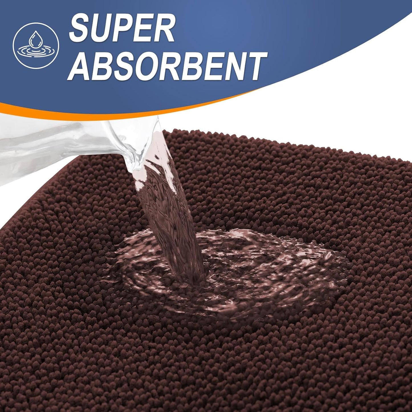 OLANLY Thick Memory Foam Bath Mat Rug 59x24, Extra Soft Absorbent Bathroom Rug, Quick Dry Bath Mats, Non-Slip, Machine Washable Carpet for Bathroom, Tub and Shower, Home Decor Accessories, Brown