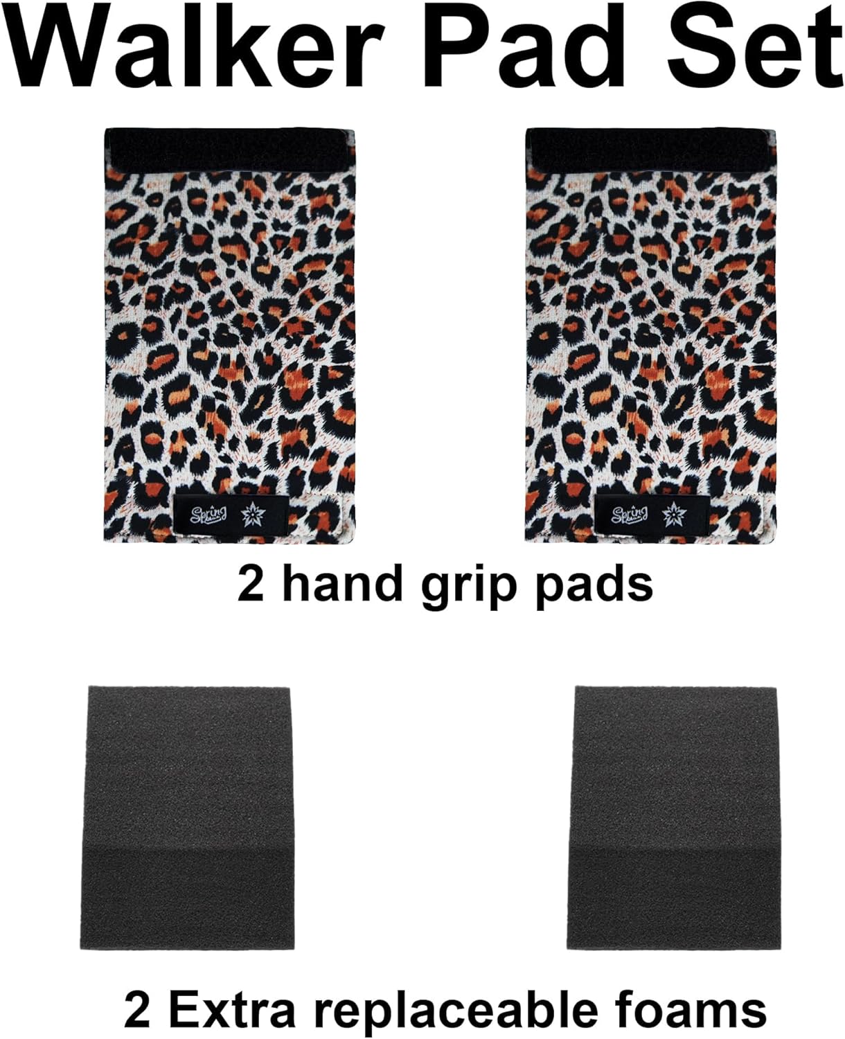 Spring Seaon Universal Walker Handle Padded -Hand Grip (2 Pack) Covers Non-Slip Cushion Padding for Folding Rolling Walker,Rollator Handle-Crutch Handle Pad Grips- Mobility Aid