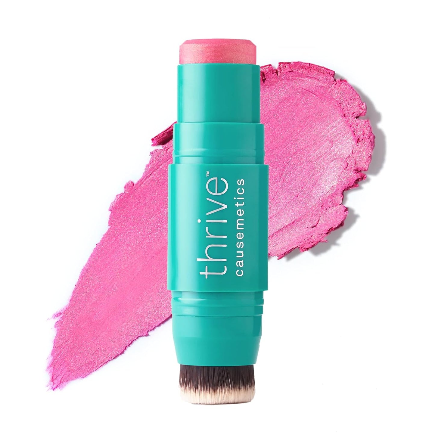 Thrive Causemetics Triple Threat Color Stick: Cream Blush Stick with Vitamin E, Evening Primrose Oil, Waterproof Smudge Proof Face Makeup Formula, Maggie (Rose Shimmer)