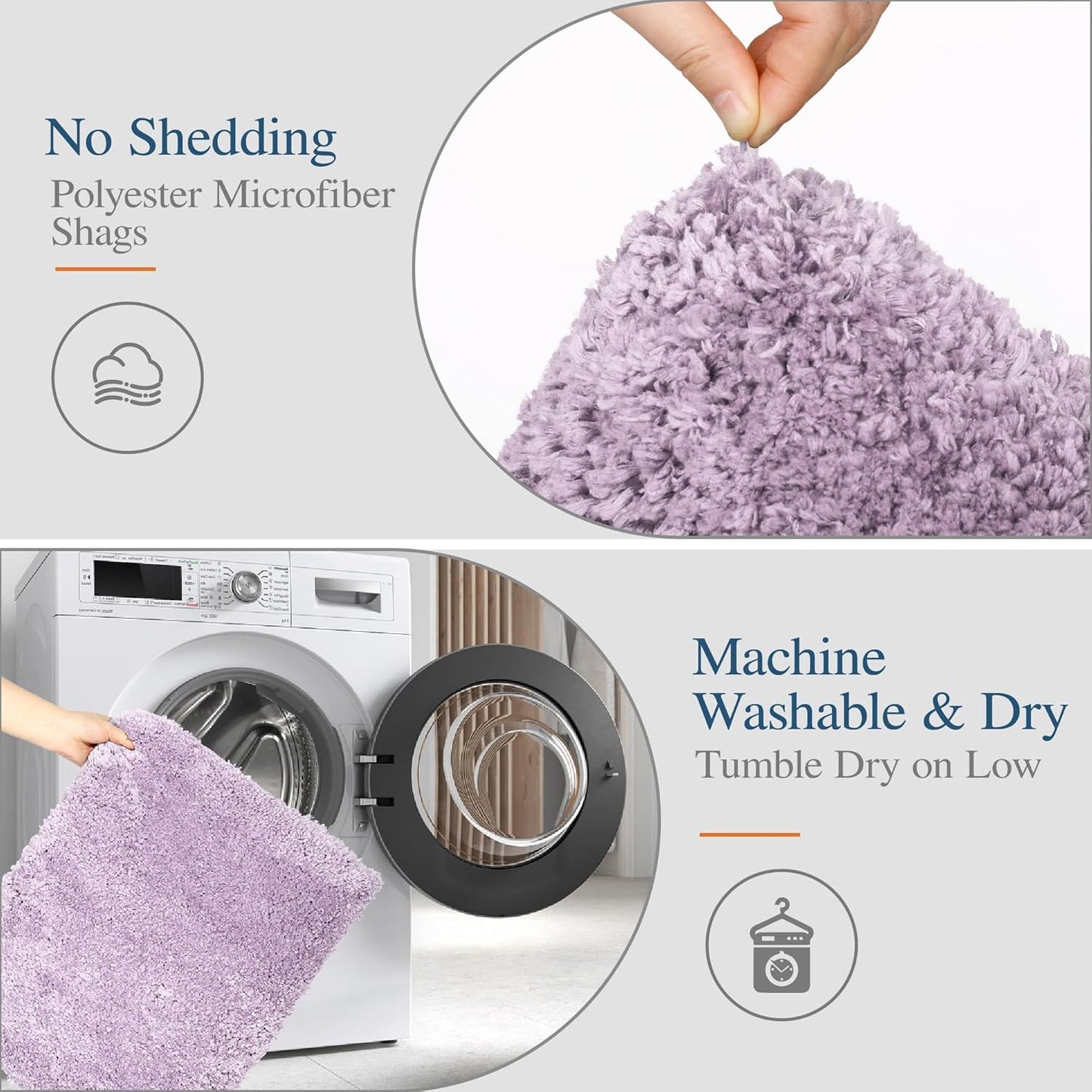 Walensee Large Bathroom Rug (24 x 72, Lavender) Extra Soft and Absorbent Shaggy Bath Mat Machine Washable Microfiber Non Slip Luxury Floor Mat