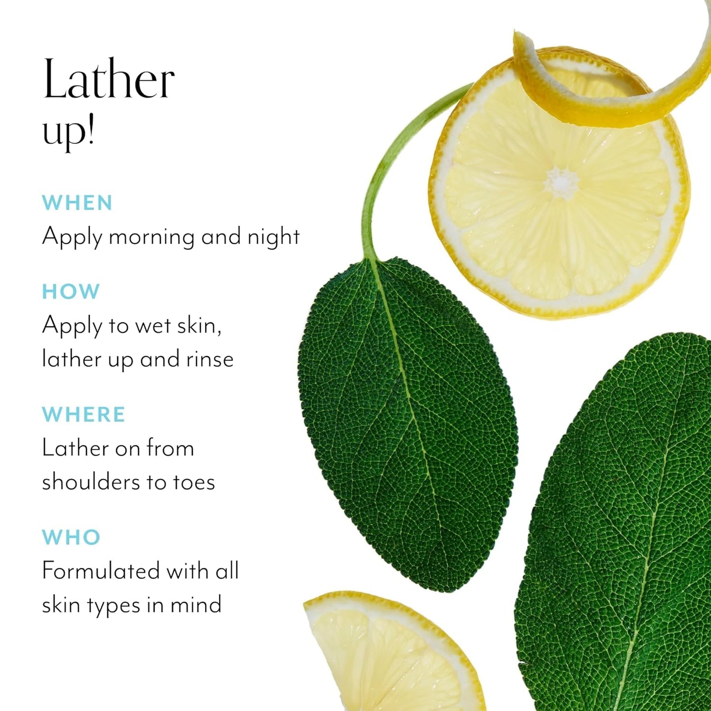 Bliss Soapy Suds Body Wash - Lemon and Sage - 17 Fl Oz - Gentle and Hydrating for Supremely Soft Skin - Paraben Free - Vegan & Cruelty Free