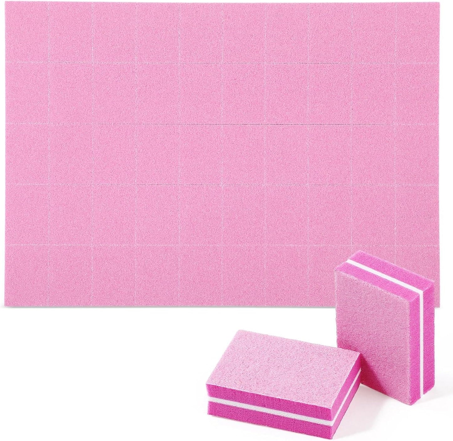 200 Pcs Mini Nail Buffer Blocks Bulk Sponge Double Sided Buffing Sanding Block Manicure Tools Bulk Nail File for Acrylic Nails and Natural Nails(100/180,Pink)