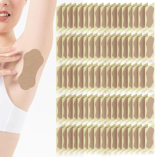 100 Pcs Underarm Sweat pads for Women Men, Disposable Absorbent Armpit Sweat Pads for Under Arms Clothing, Invisible Self-adhesive Arm Pit Anti Sweat Patches (100)