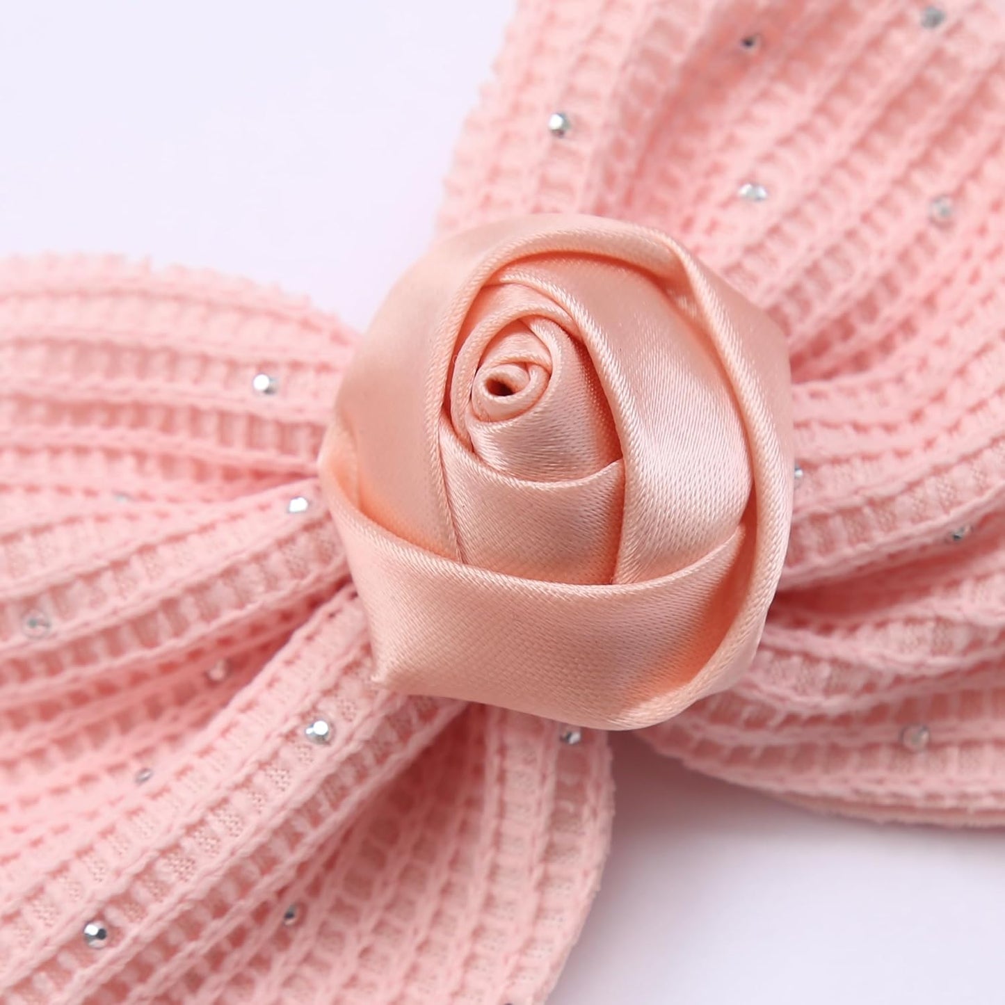 Elegant Hair Bow Set Sweet Styles with Crystal and Pearl Accents Fashion Hair Clips for Girls (Pink/Champagne/Orange)