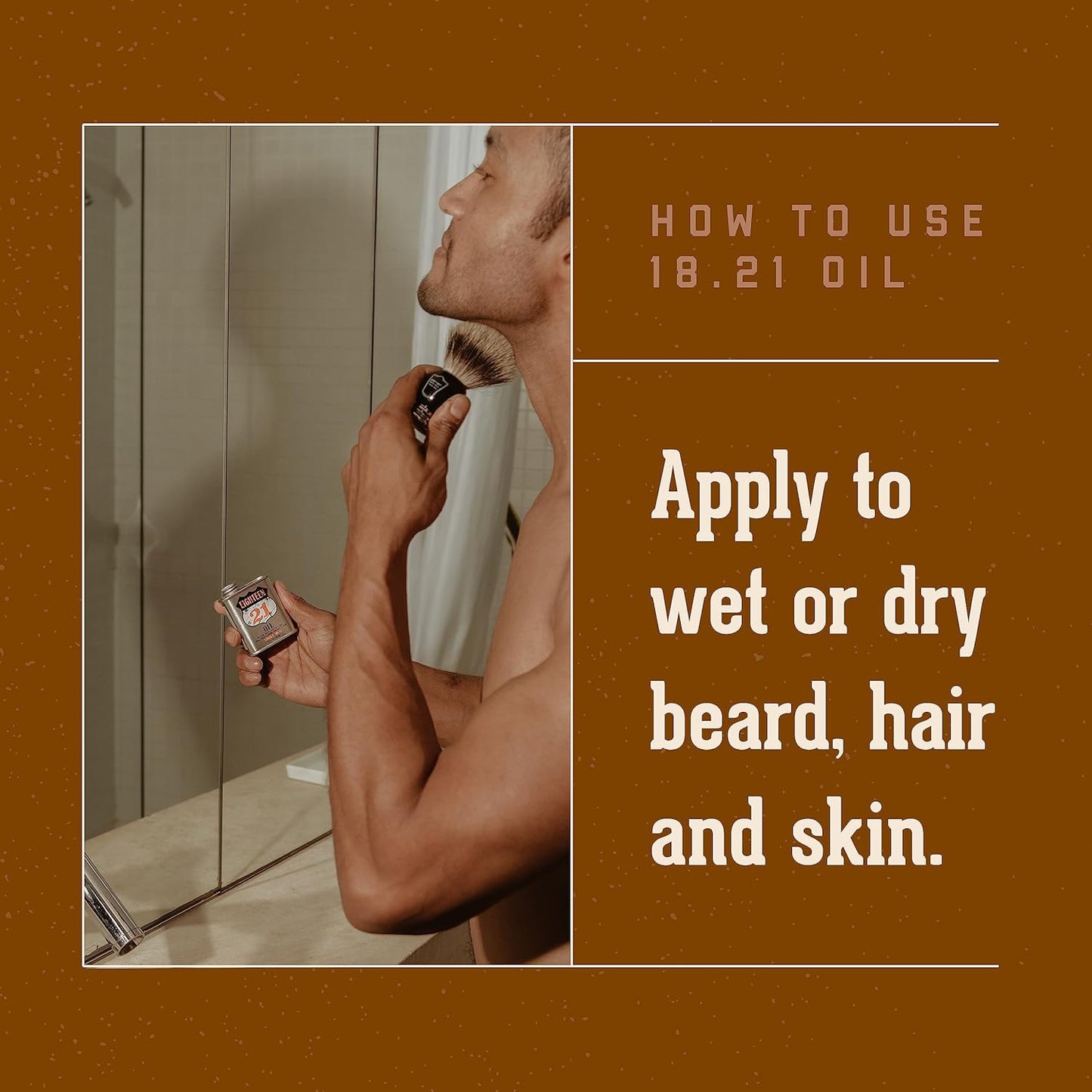 18.21 Man Made Sweet Tobacco & Absolute Mahogany Beard, Hair & Skin Oil 2-Set Bundle, All Hair & Skin Types for Men, Strengthens and Moisturizes in a Manly Aroma