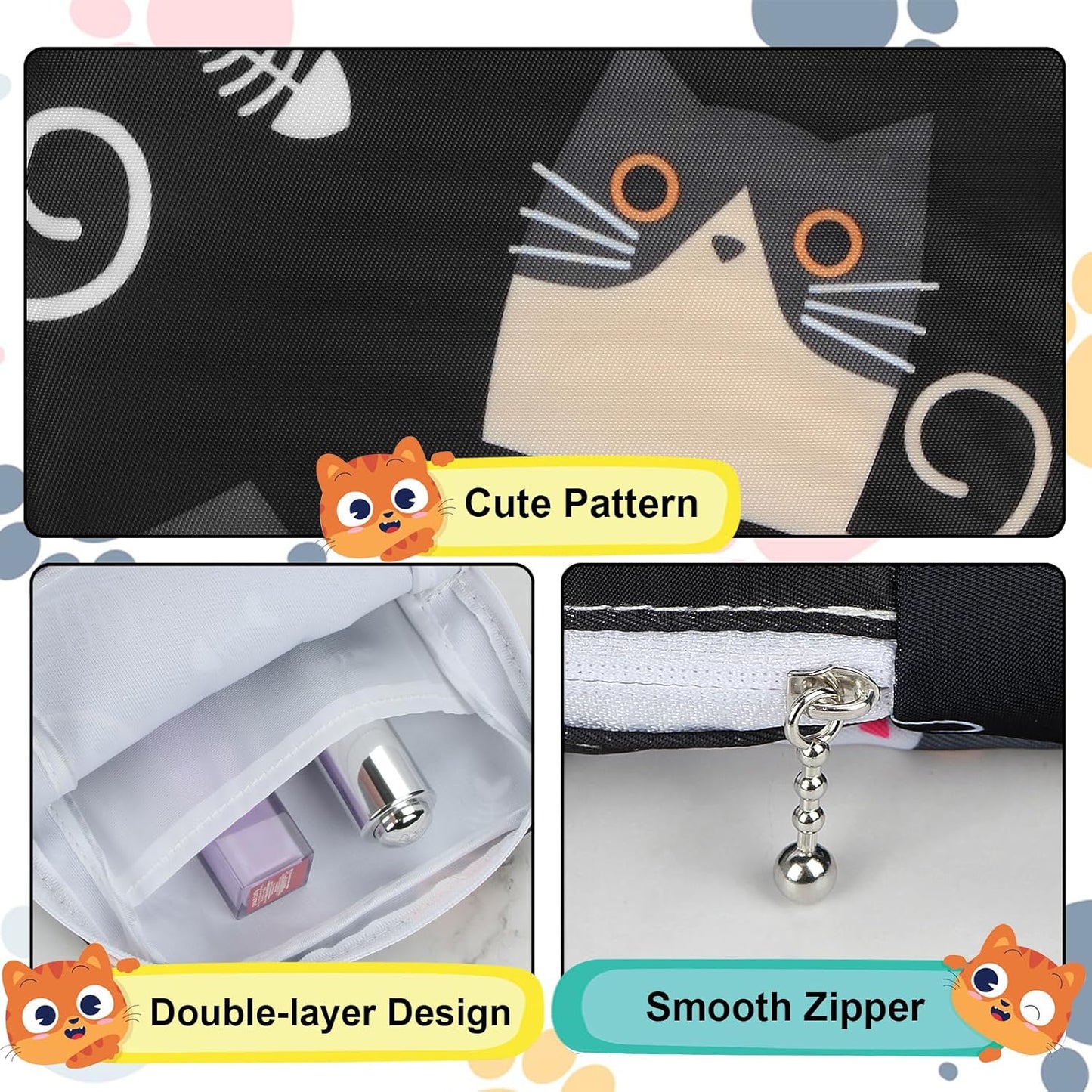 Period Bag Pouch, Canvas Sanitary Napkin Storage Bag for Girls Womens, Portable Sanitary Napkin Period Pad Pouch Bag for Purse, Small Make Up Bags(5170, Black)