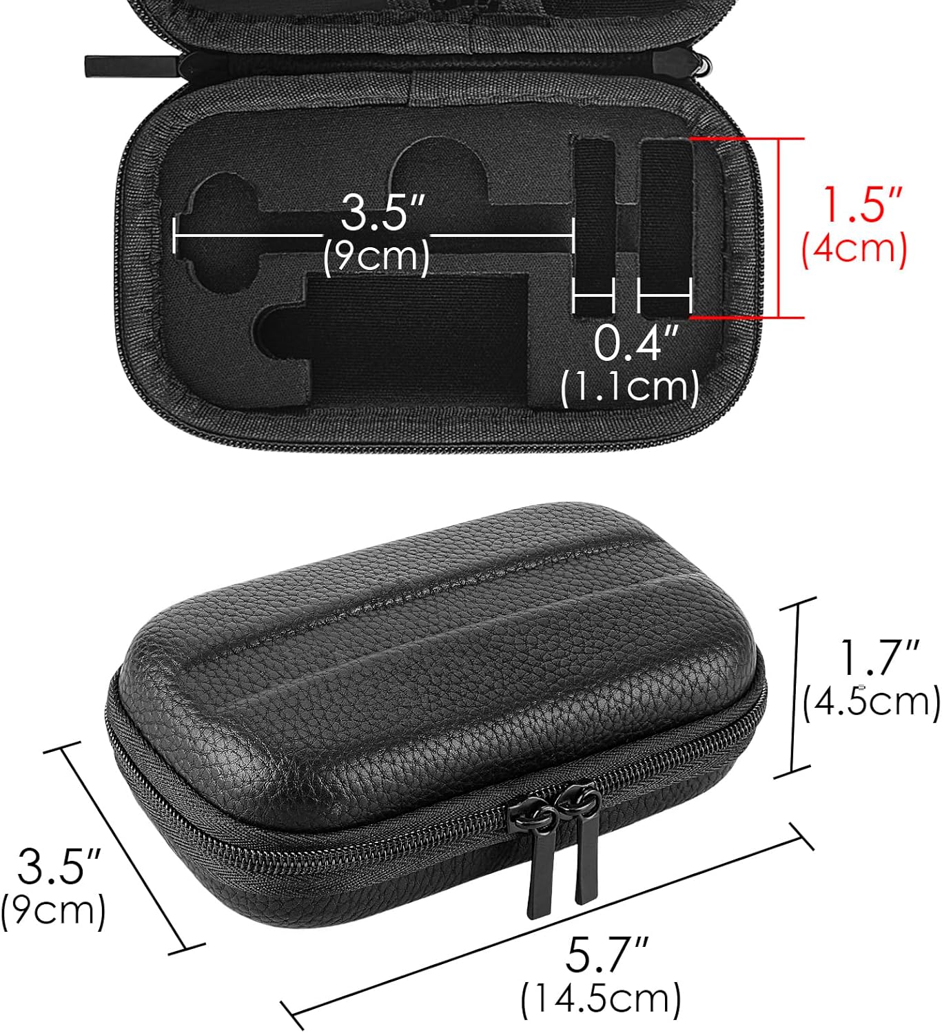 Linkidea Hard Travel Case Compatible with Vikings, Merkur, Shaving Revolution Double Edge Safety Razor, Storage Box Organizer for Safety Razor & Shaving Attachments (Lychee Vegan Leather)