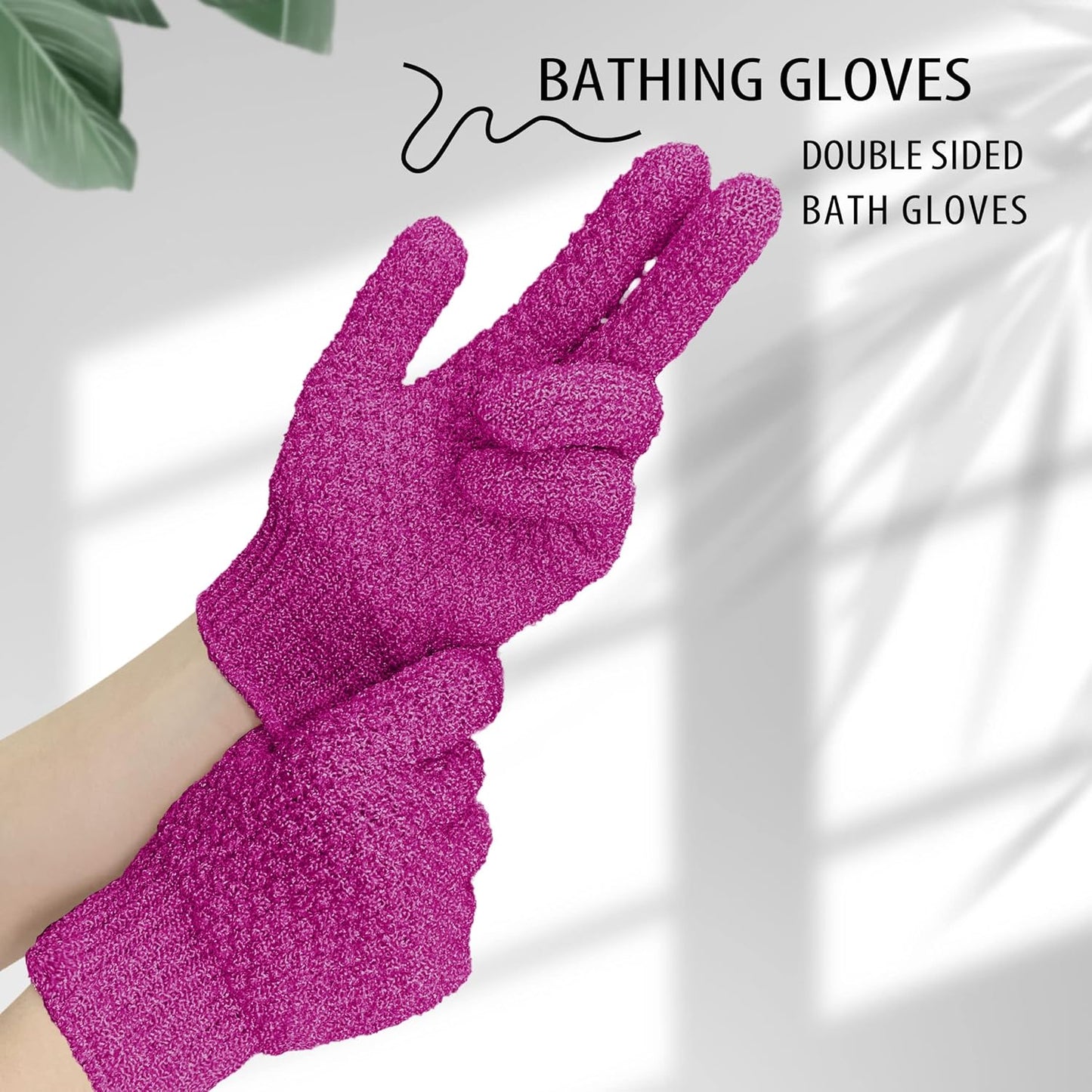Evridwear Exfoliating Dual Texture Bath Gloves for Shower, Spa, Massage and Body Scrubs, Dead Skin Cell Remover, Gloves with Hanging Loop (1 Pair Innuendo Heavy Glove)