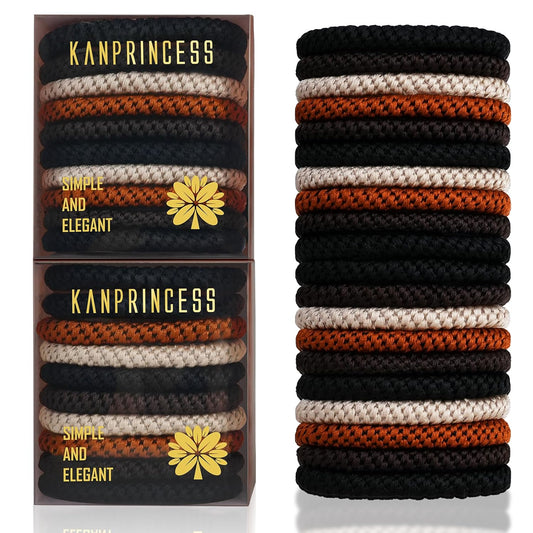 20Pcs Hair Ties For Thick Hair, Strong Stretchy Hair Bands For Women Girls, No Slip Braided Hair Ties No Damage, Ponytail Holders-Exceptionally Secure with Gentle Hold (Set 1)