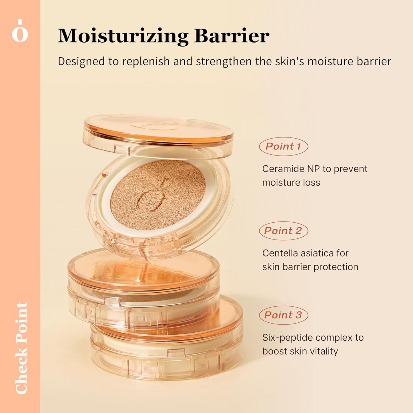 Skin Barrier Glow Cover Cushion, All-day Coverage, Glow Finish, Lightweight, Skincare-Like Texture, Non-cakey Makeup, Korean Cushion Foundation (#15C Dew at Dawn, 0.49 oz)