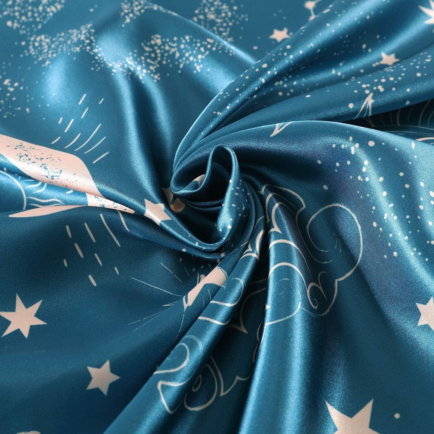 EXQ Home Silky Satin Pillowcase for Hair and Skin,Printed Cooling Pillow Cases Standard Size Set of 2 Satin Pillow Case 2 Pack with Envelope Closure (20x26 inches)