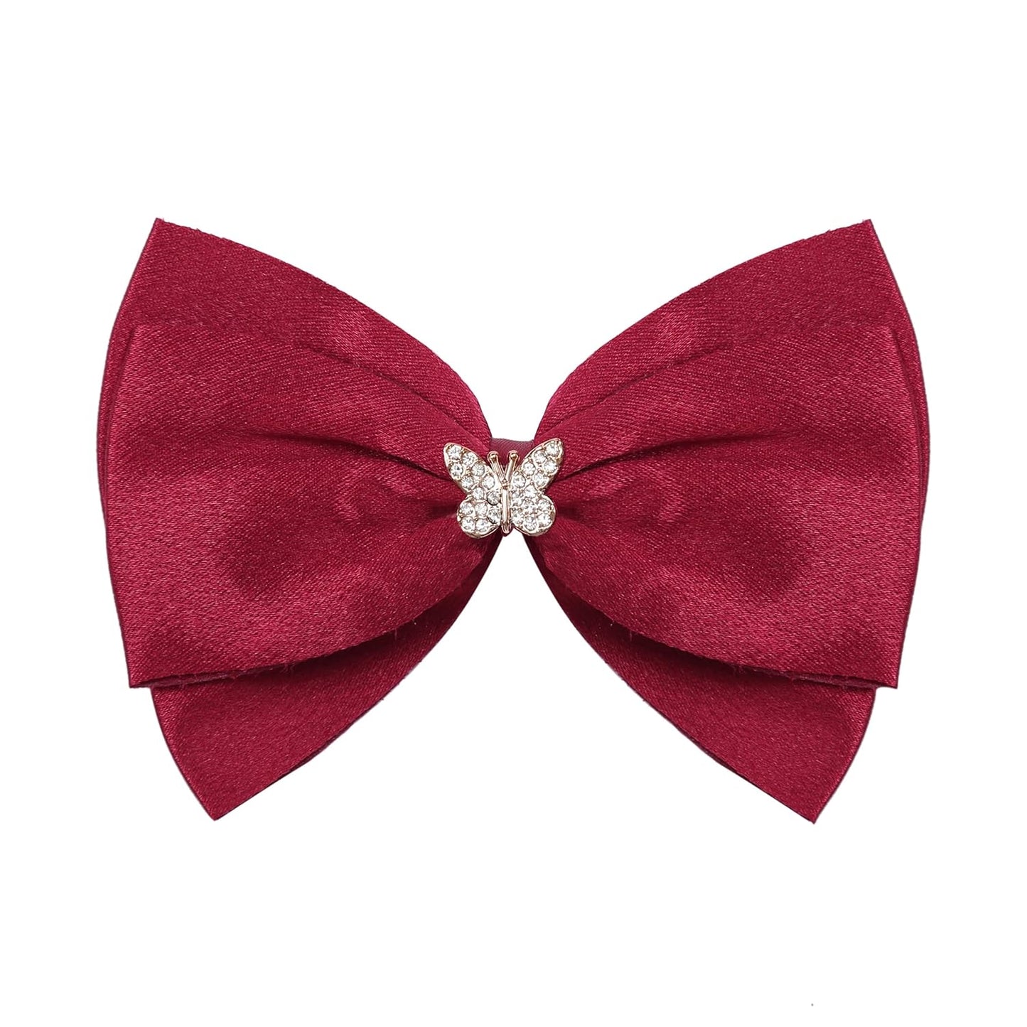Elegant Hair Bow Set Sweet Styles with Crystal and Pearl Accents Fashion Hair Clips for Girls (Brown/Burgundy/Black)