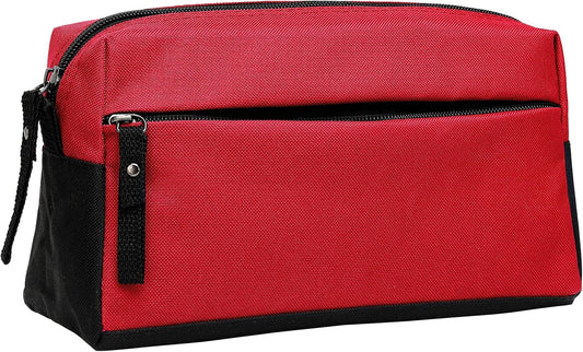 BuyAgain Toiletry Bag, Toiletry Travel Bathroom Bag Waterproof Cosmetic Make up Pouch Dopp Kit For Men or Women, Red