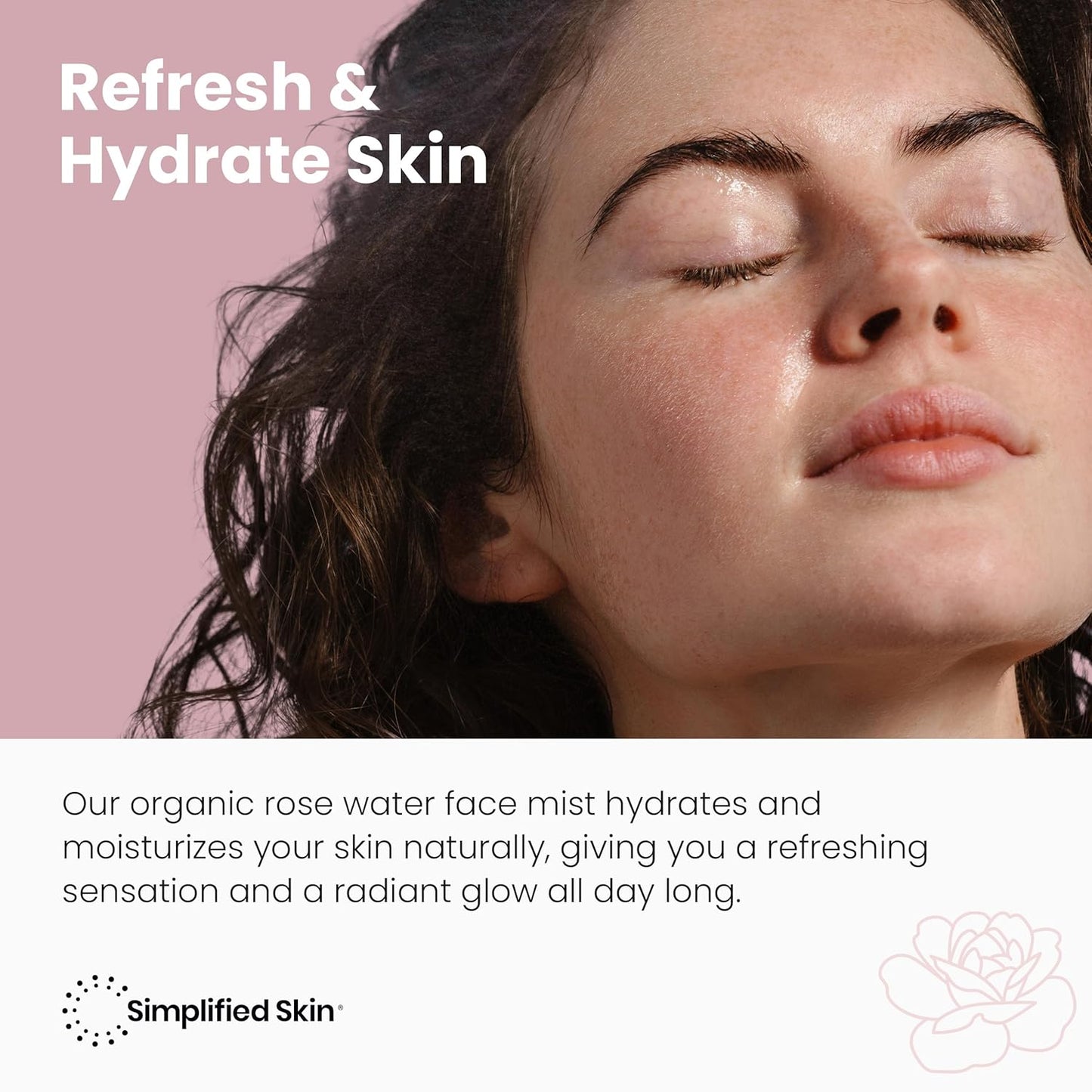 Rose Water Spray for Face & Hair – Pure USDA Organic Rosewater Toner – Refreshing Mist for Skin Care, Makeup & Locs – Natural Rose Scent, 4 Oz (2 Pack)