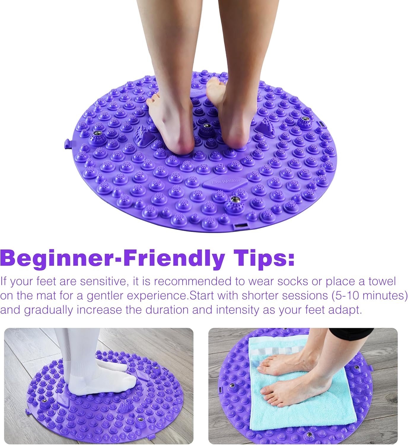 Multi-Purpose Foot Massage Mat with Reflexology Nodes & Magnetic Therapy, Relieve Stress, Improve Circulation, and Enhance Relaxation (Pink)