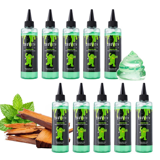 Non-Foaming Shave Gel for Men - Professional Barber-Grade Shaving Gel, Moisturizing & Skin Replenishing, Smooth Close Shave. 6.8 oz, Sandalwood scent (10-Pack)