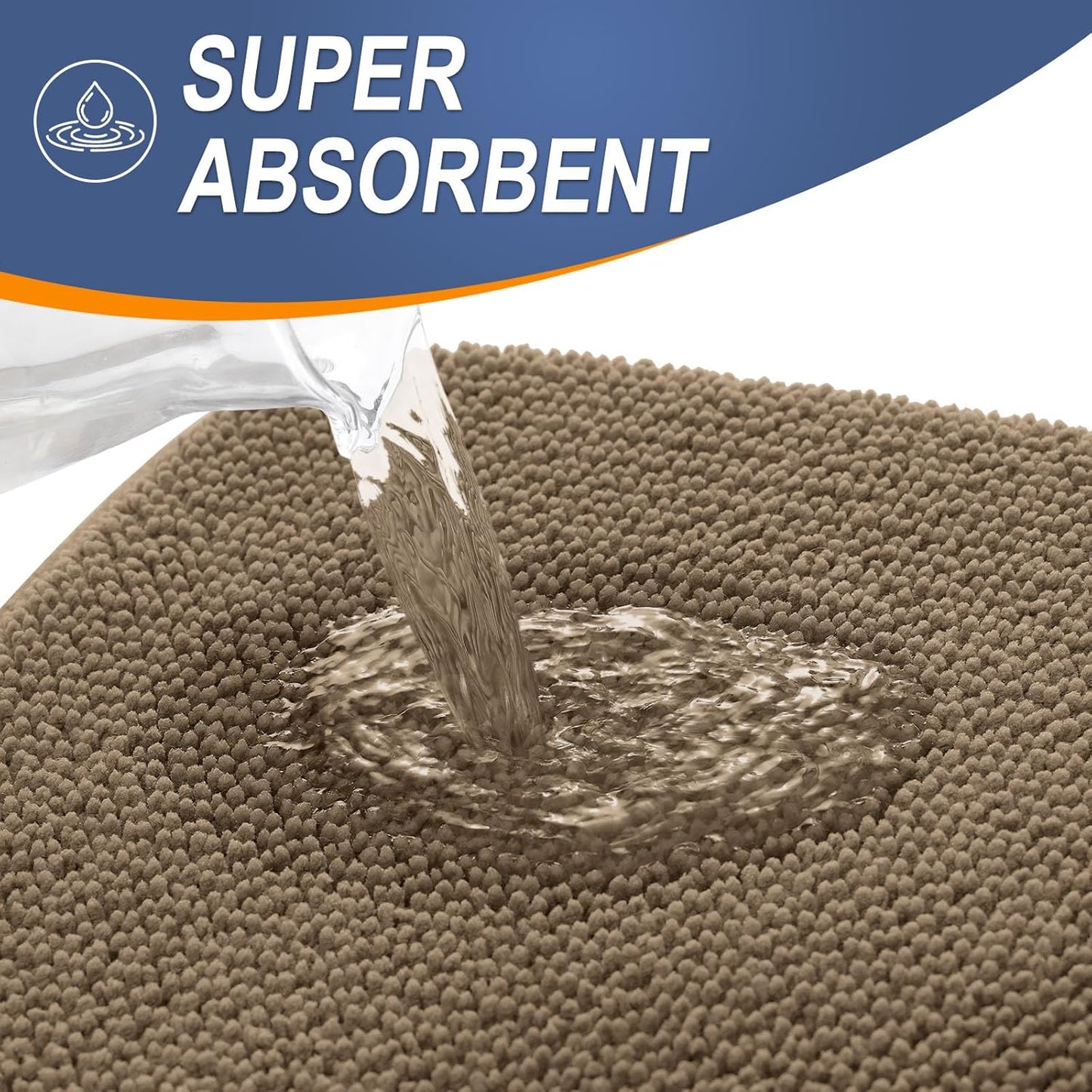 OLANLY Thick Memory Foam Bath Mat Rug 30x20, Extra Soft Absorbent Bathroom Rug, Quick Dry Bath Mats, Non-Slip, Machine Washable Carpet for Bathroom, Tub and Shower, Home Decor Accessories, Tan